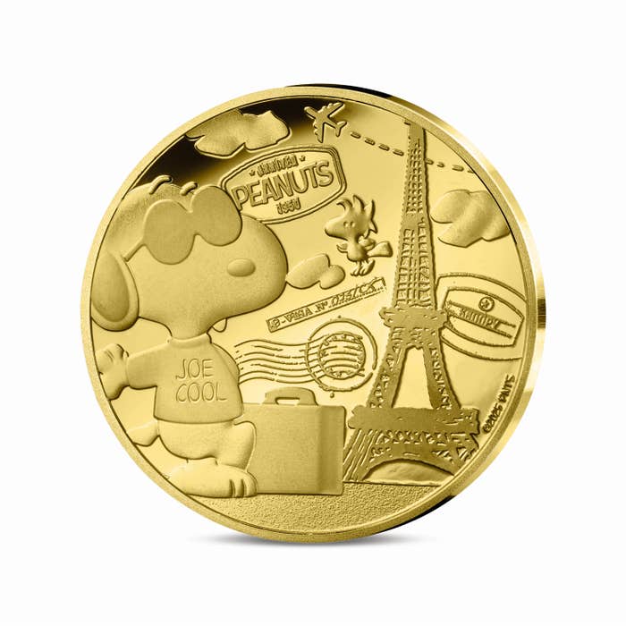 ピーナッツ75周年記念 スヌーピー 50ユーロ1/4オンス金貨