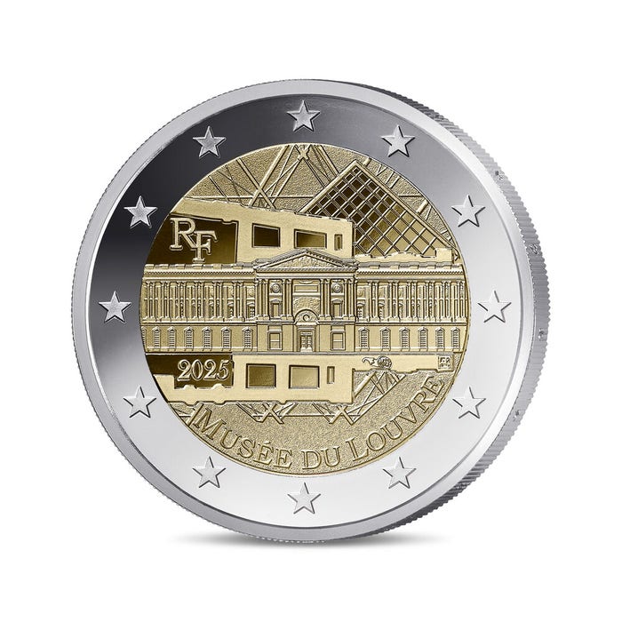 2025年 ルーヴル美術館 2ユーロ記念硬貨 プルーフ