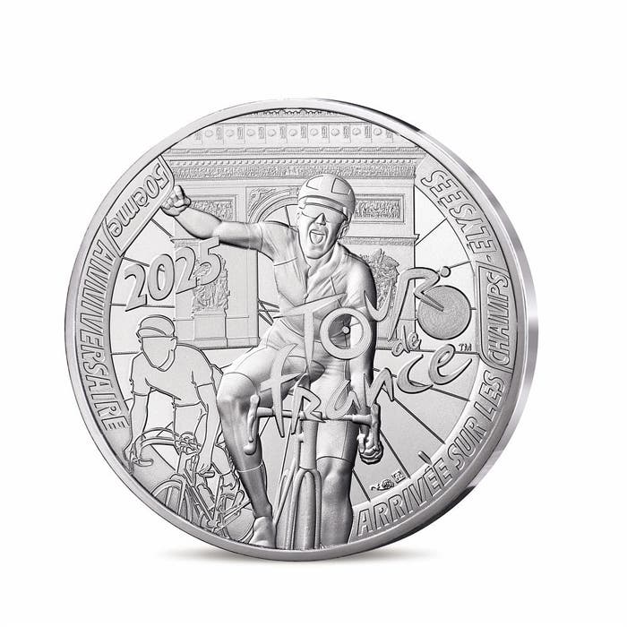 ツール・ド・フランス2025 シャンゼリゼ50周年 10ユーロ銀貨