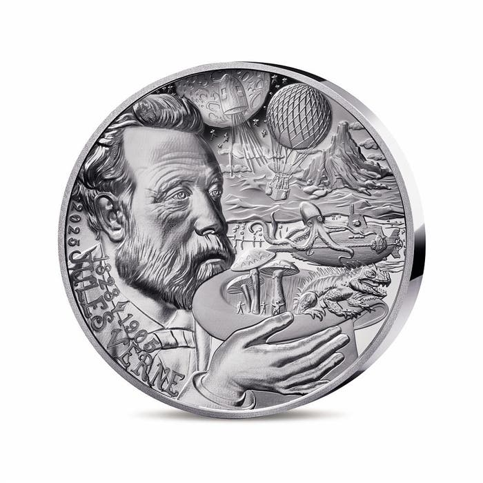 2025年 ペンの芸術 ジュール・ヴェルヌ 20ユーロ1オンスハイリリーフ純銀貨