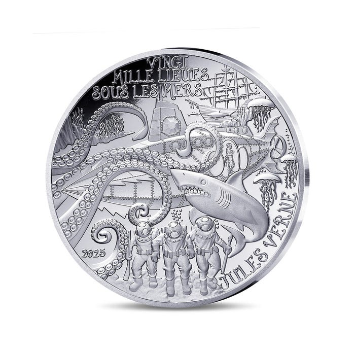 羽ペンの芸術シリーズ『海底二万里』10ユーロ銀貨 プルーフ 2025年