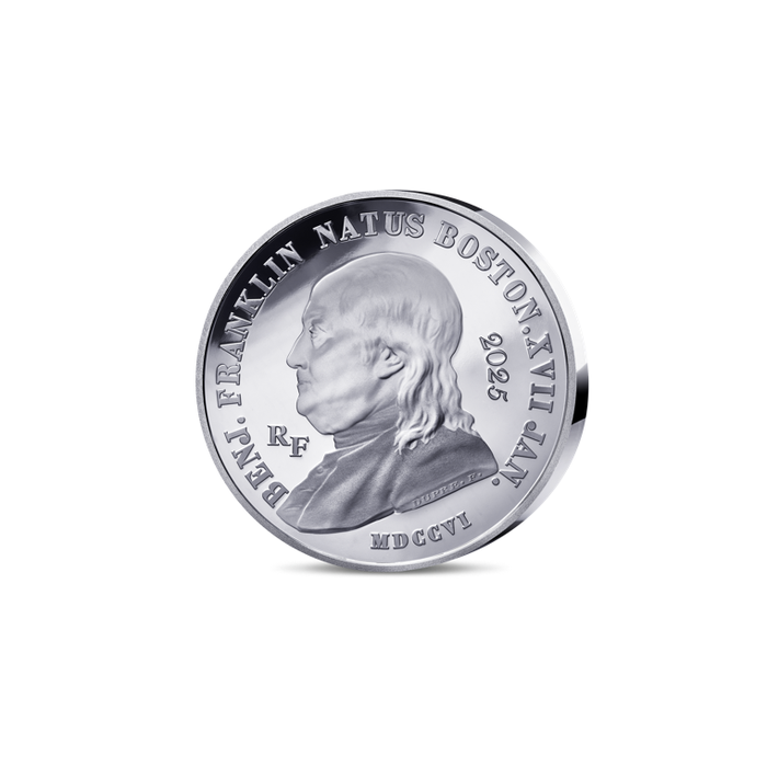 2025年 ベンジャミン・フランクリンと翼のある天才 20ユーロ プルーフ銀貨