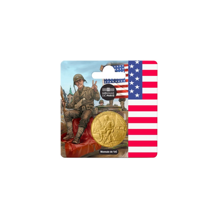 ヨーロッパ戦勝80周年記念 1/4ユーロ貨 アメリカ兵 2025年