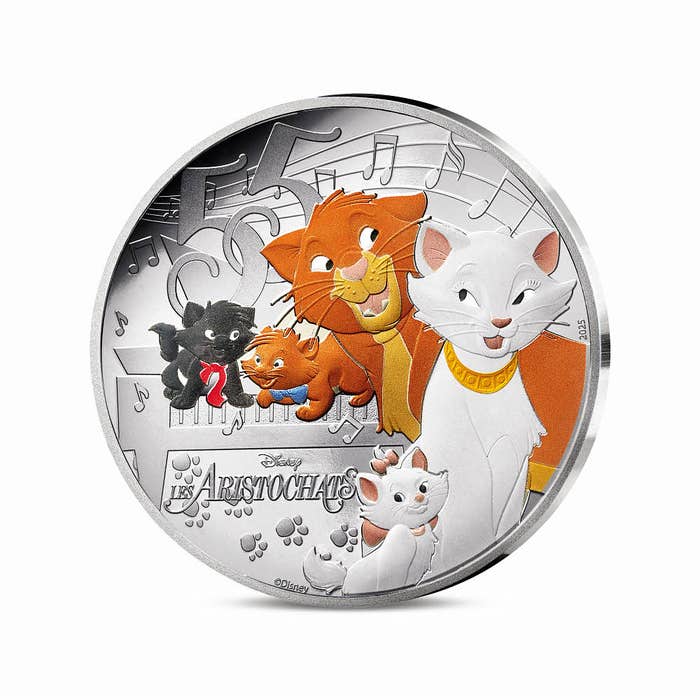 ディズニー『おしゃれキャット』公開55周年記念 10ユーロプルーフ銀貨 2025年