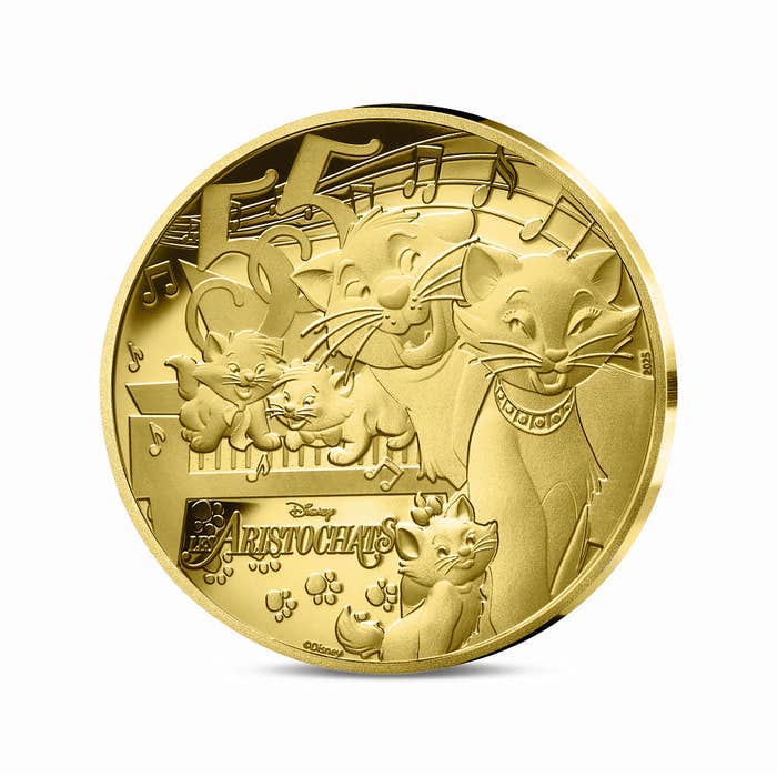 ディズニー おしゃれキャット55周年 50ユーロ1/4oz金貨 プルーフ2025年