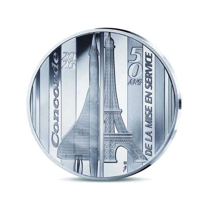 2026年 コンコルド就航50周年記念 10ユーロ銀貨 プルーフ