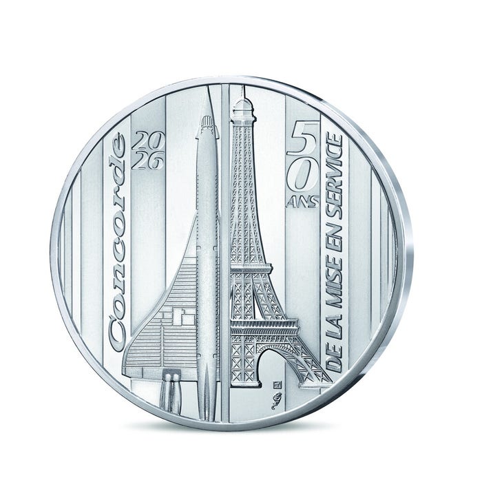2026年 コンコルド就航50周年記念 10ユーロ銀貨 未流通