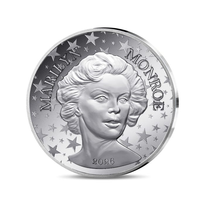 Marilyn Monroe 50€ Silver Coin Proof Quality Yeardate 2026