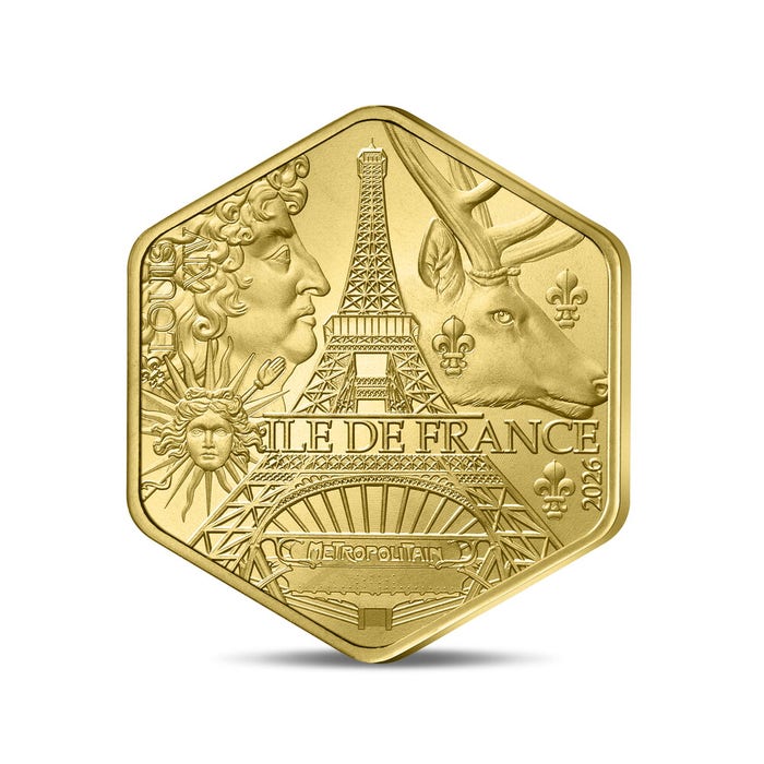 フランス地域圏 イル＝ド＝フランス 六角形500ユーロ金貨 2026年