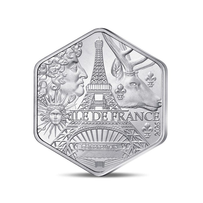 フランス地域圏コレクション イル＝ド＝フランス 六角形10ユーロ銀貨 2026年