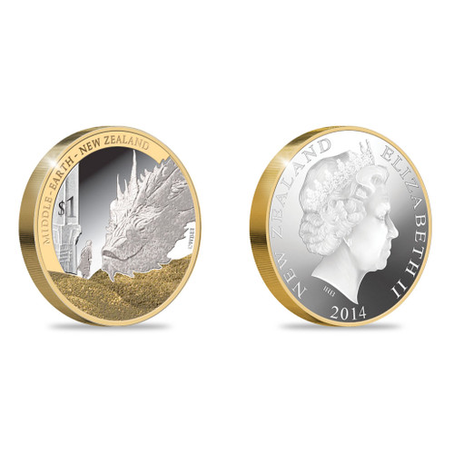 『ホビット 決戦のゆくえ』 部分金メッキ 1オンス プルーフ銀貨