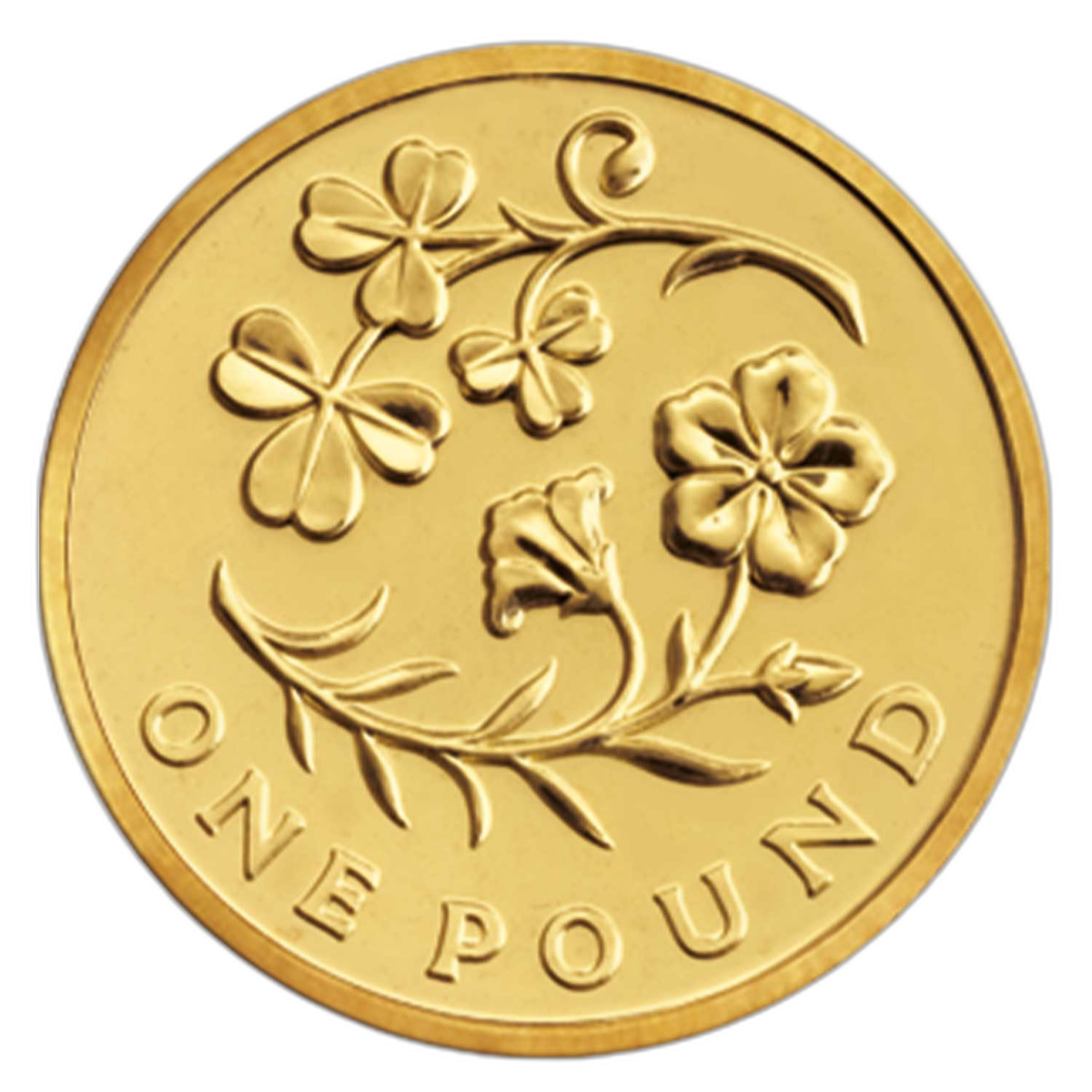 エリザベス2世 英国の花シリーズ 北アイルランド 1ポンド硬貨 2014年