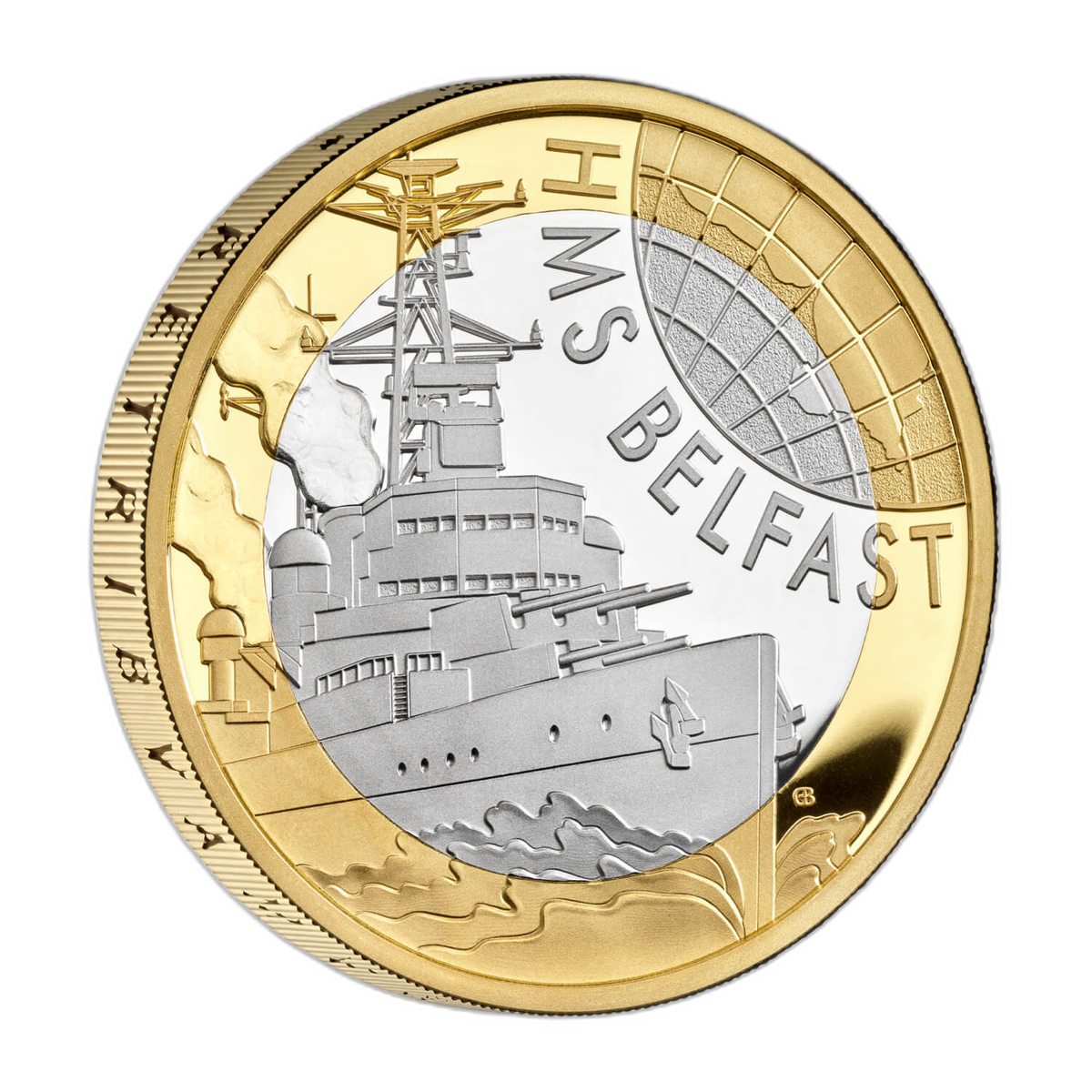 HMSベルファスト記念 2025年 英国 2ポンド プルーフ銀貨