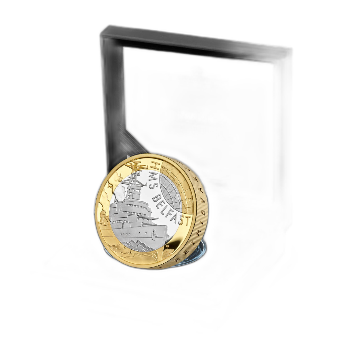 HMSベルファスト記念 2025年英国 2ポンド ピエフォー・プルーフ銀貨
