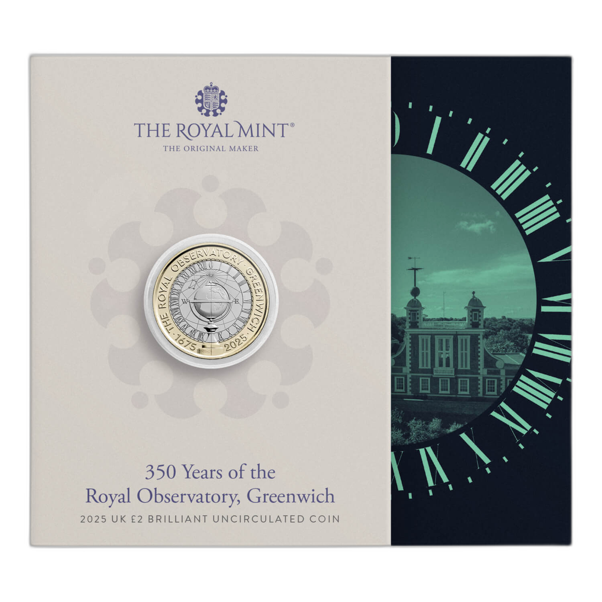 グリニッジ王立天文台350周年記念 2025年 2ポンド BU貨