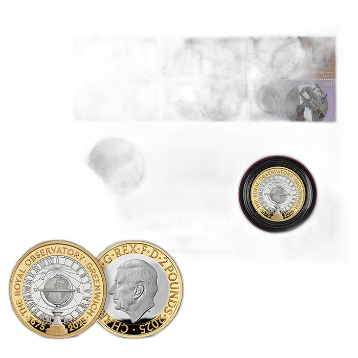 グリニッジ王立天文台350周年記念 2025年 2ポンド銀貨プルーフコインカバー