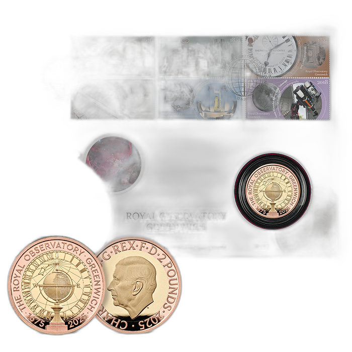 グリニッジ王立天文台350周年記念 2ポンド金貨プルーフ コインカバー