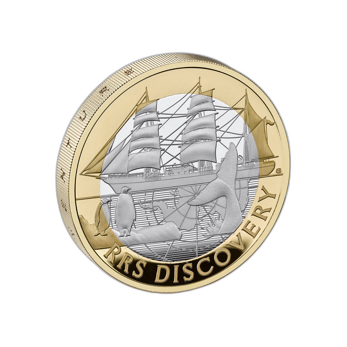 RRSディスカバリー号記念 2025年英国 2ポンド プルーフ銀貨(ピエフォー)