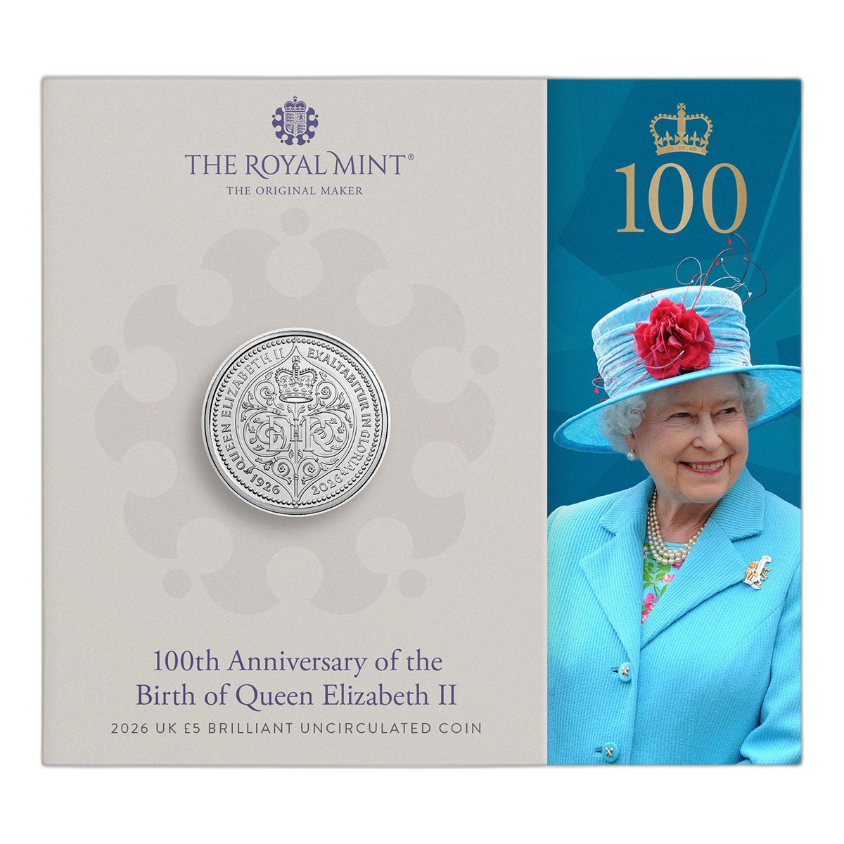 エリザベス2世女王生誕100周年記念 2026年 英国 5ポンド BUコイン