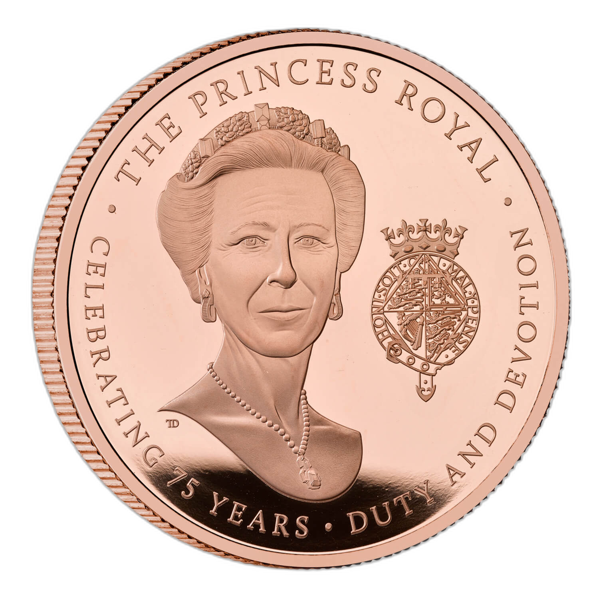 アン王女殿下 生誕75周年記念 2025年 英国 5ポンド金貨 プルーフ