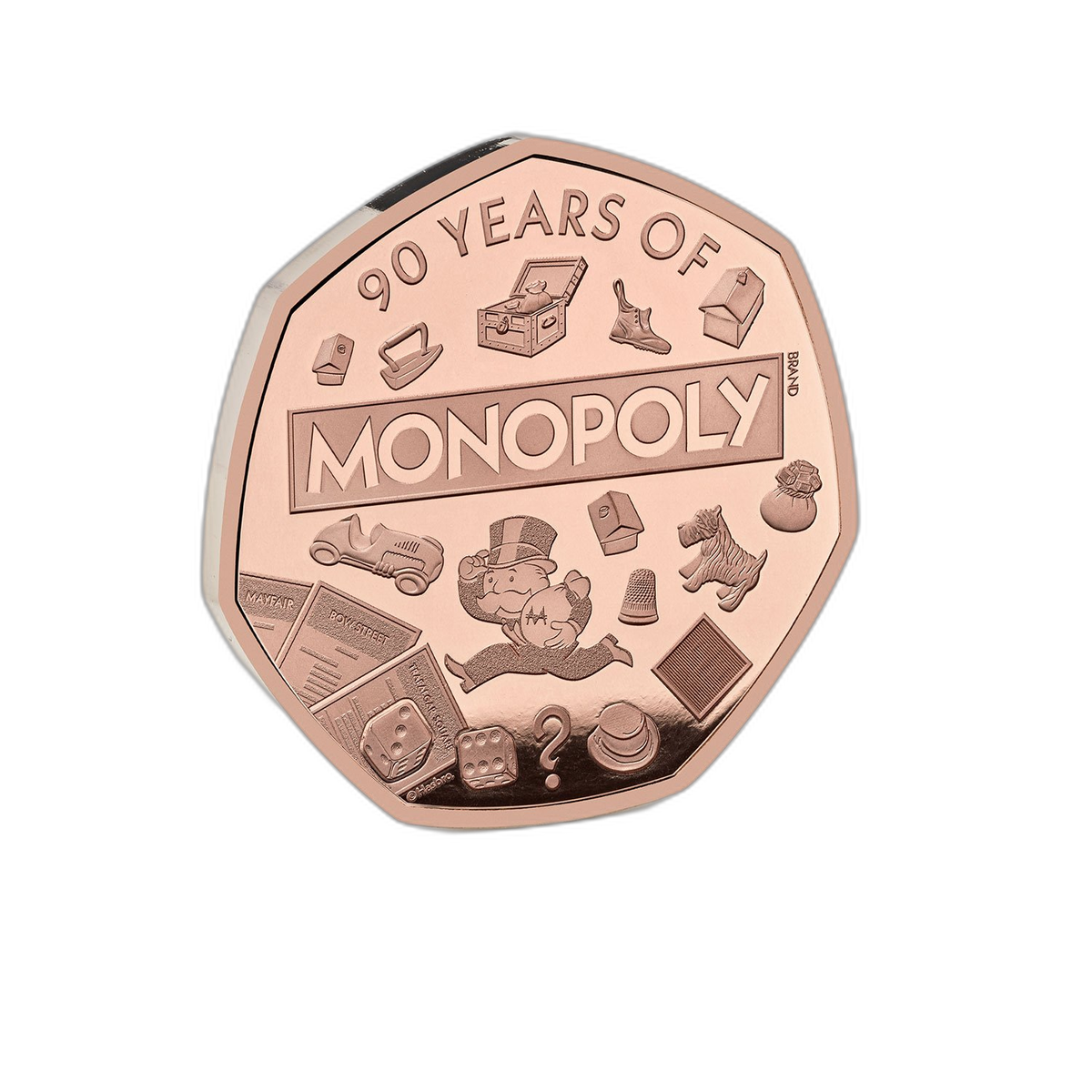 モノポリー90周年記念 2025年 英国 50ペンス プルーフ金貨