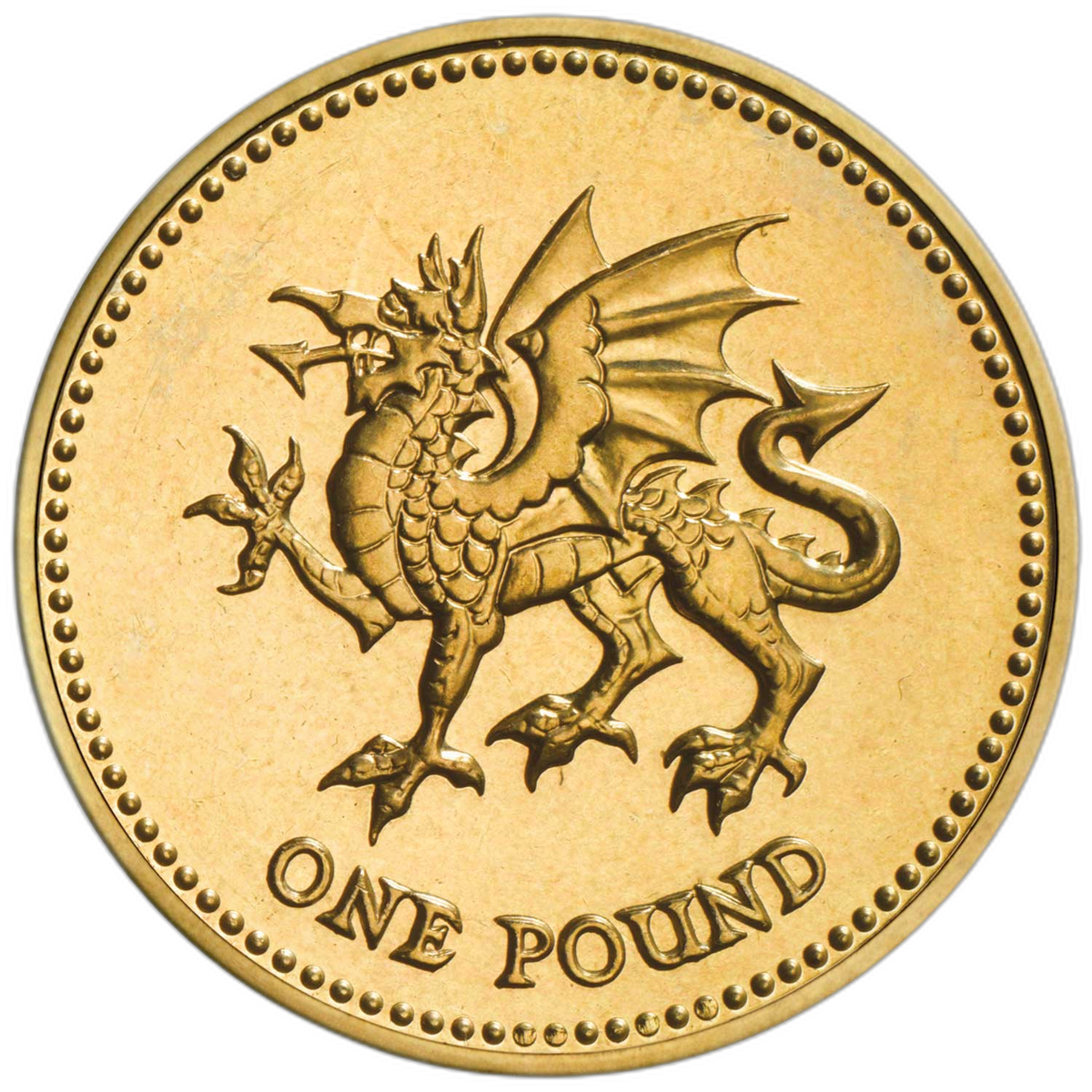 エリザベス2世 1995年 1ポンド硬貨「ウェールズのドラゴン」
