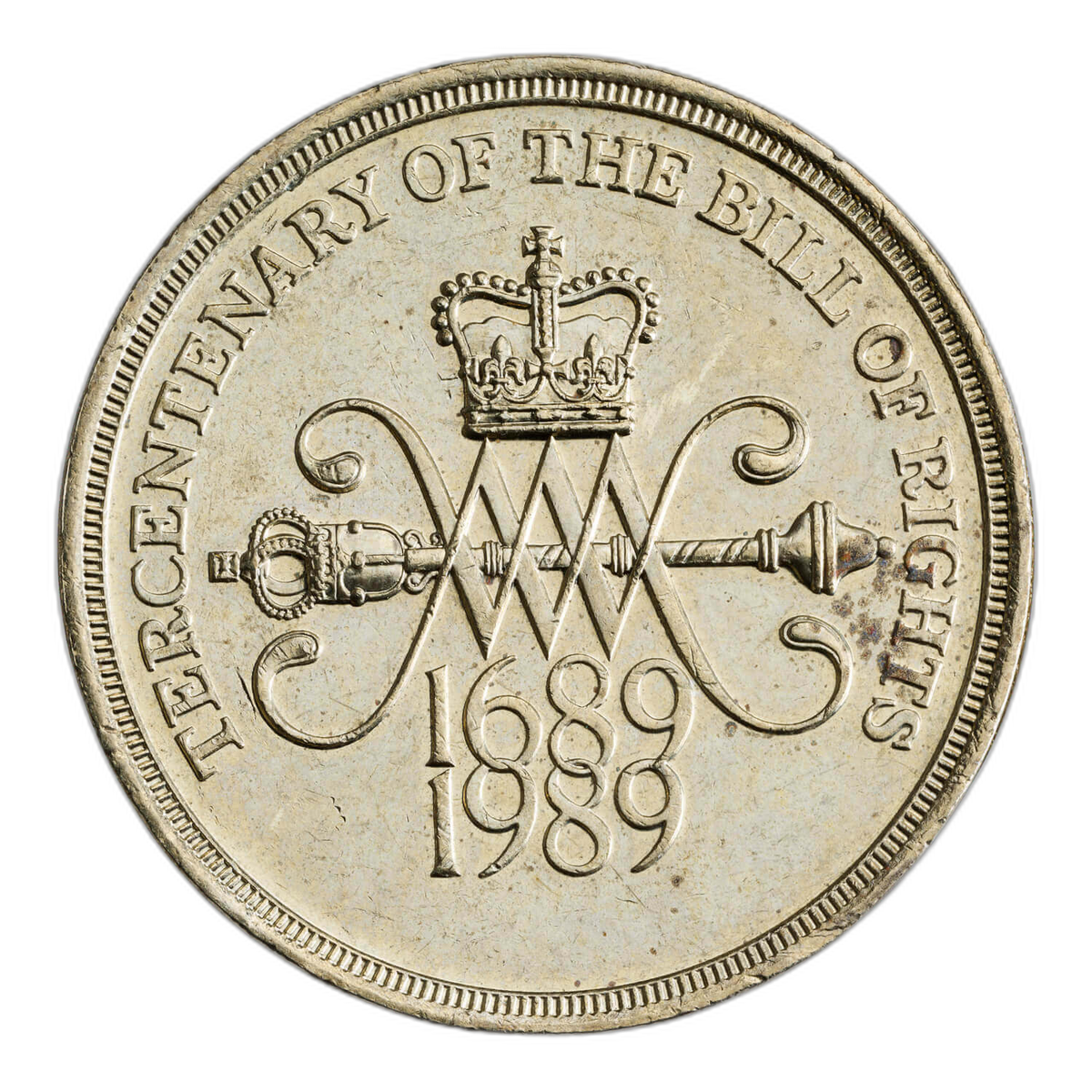 1989年 エリザベス2世 権利の章典300周年記念 2ポンド硬貨