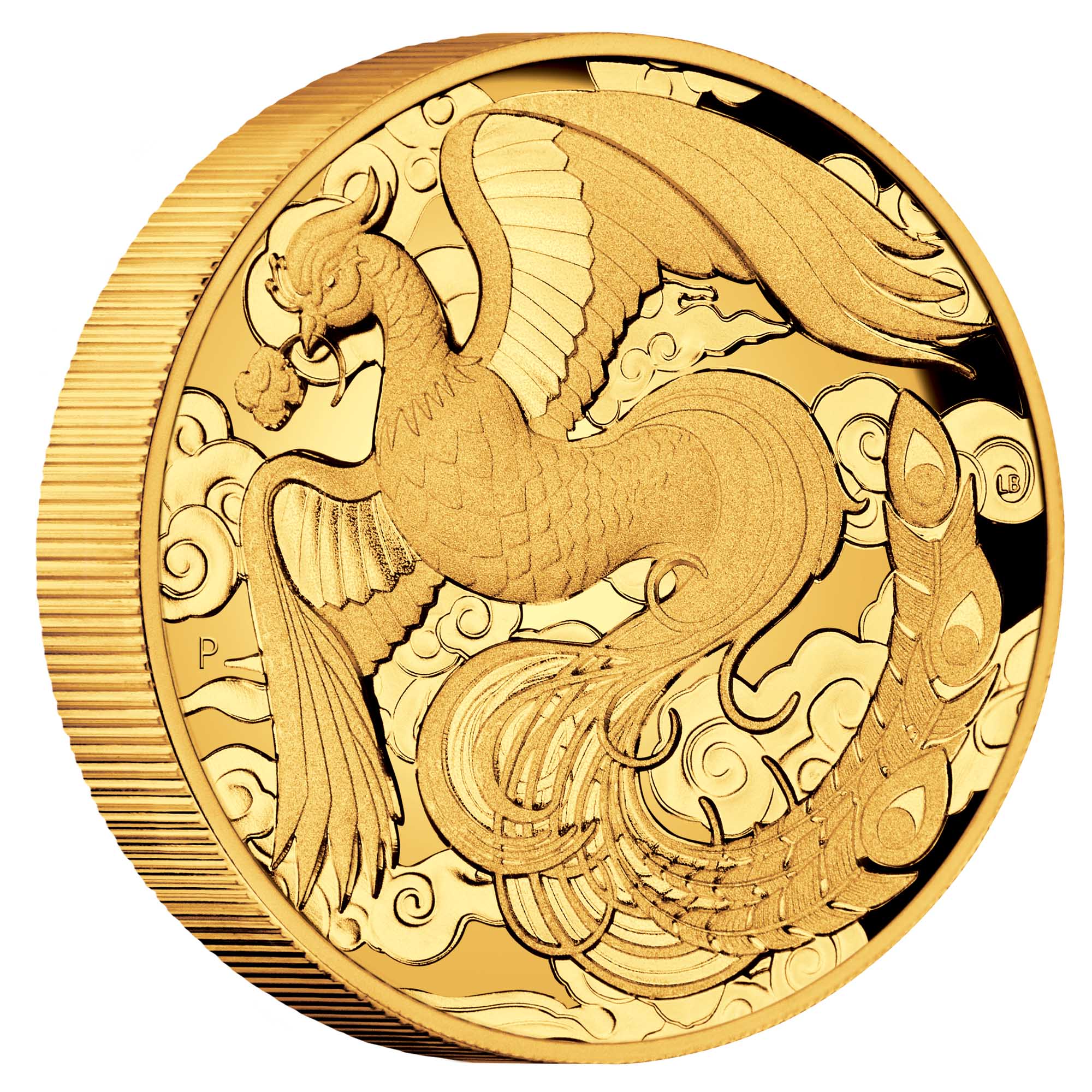中国神話・伝説 鳳凰 2022 2オンス プルーフ ハイレリーフ金貨
