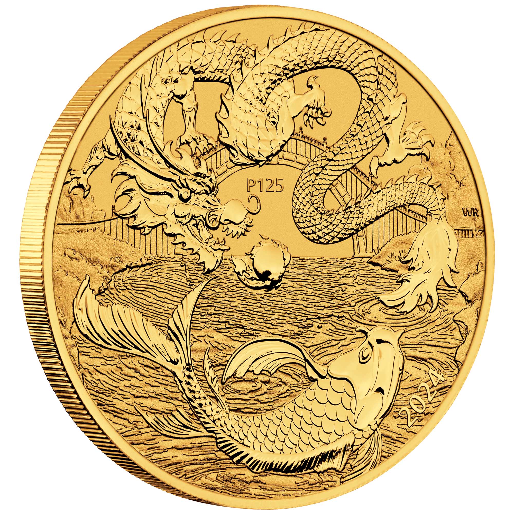 中国神話伝説 龍と鯉 2024 1オンス金貨