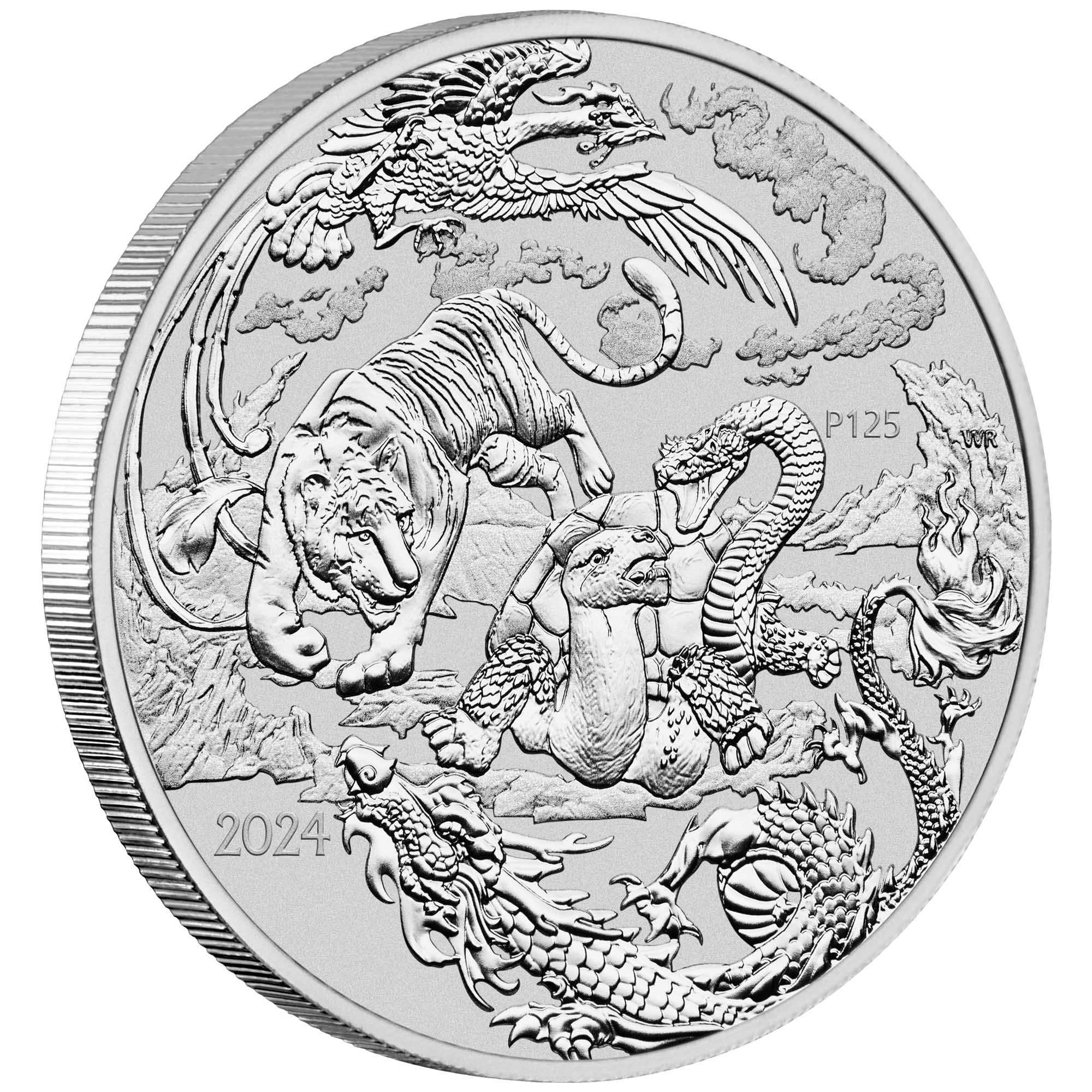中国神話・四神 2024 1オンス銀地金貨