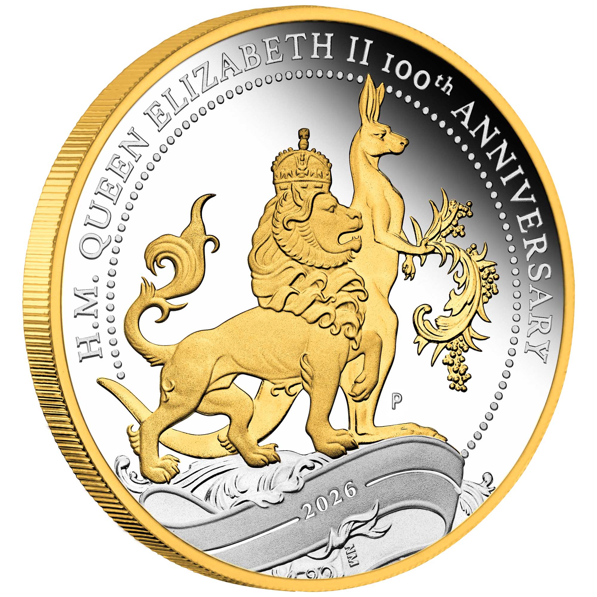 エリザベス2世生誕100周年記念 2026年 1オンス銀貨 プルーフ金メッキ