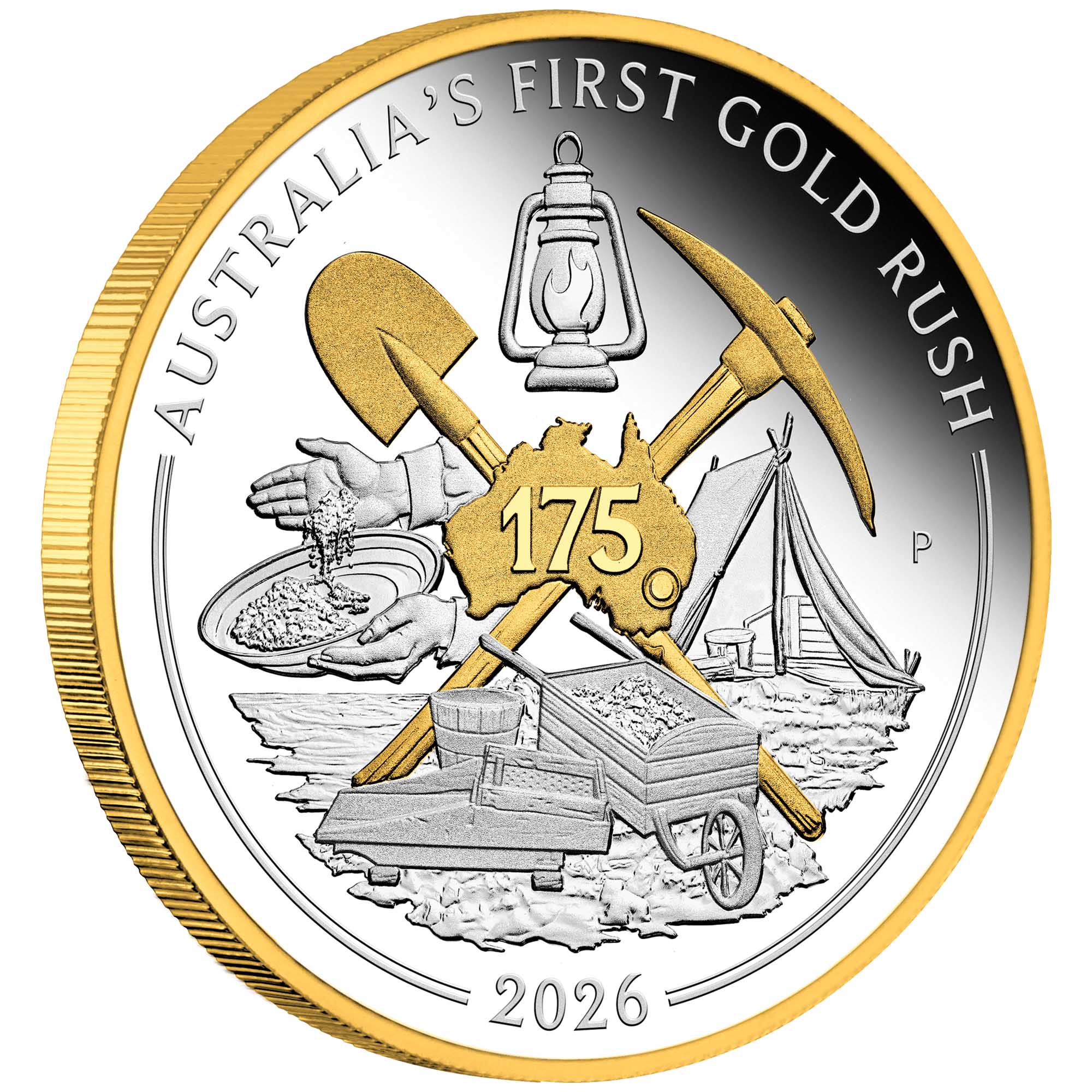 オーストラリア ゴールドラッシュ175周年 1オンス ギルトプルーフ銀貨 2026年