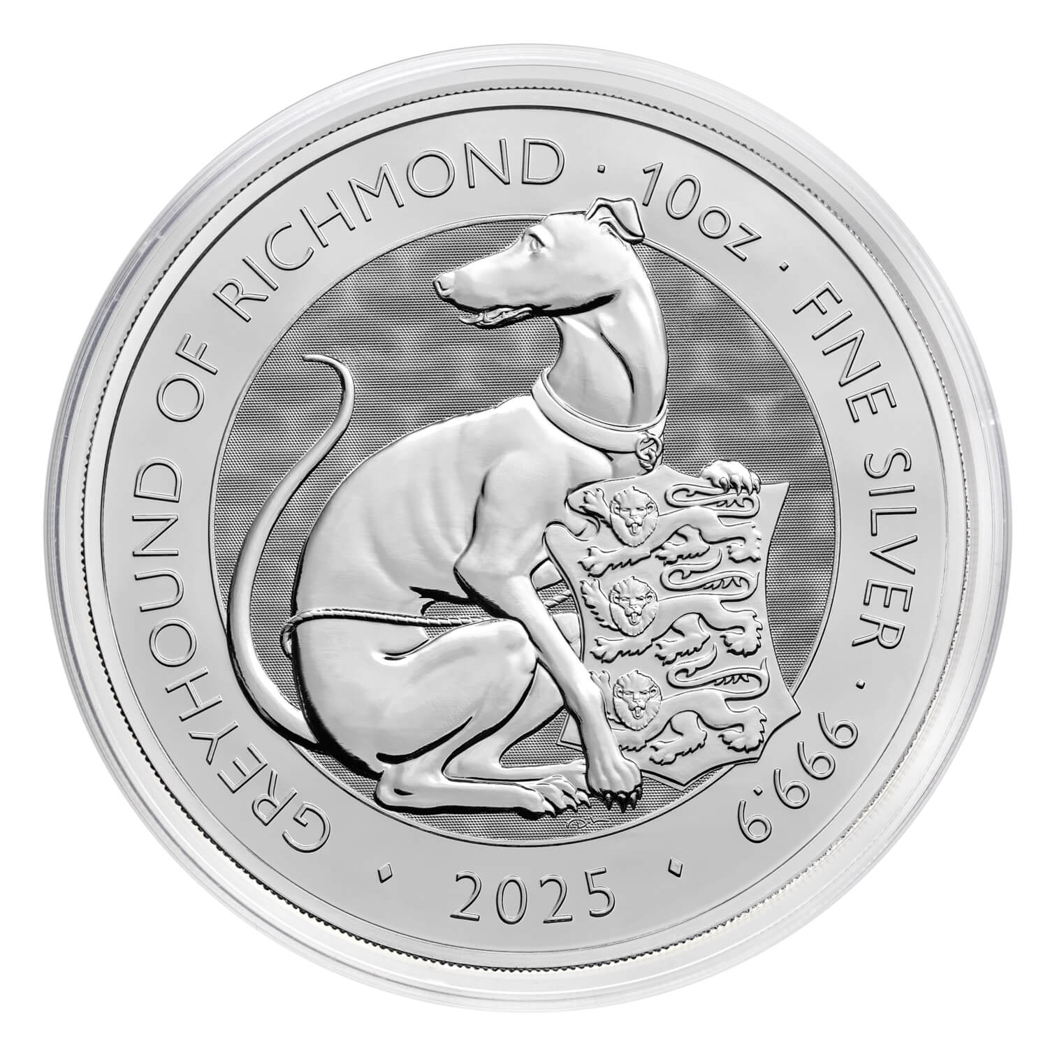 The Royal Tudor Beasts 2025 Greyhound of Richmond 10oz Silver Bullion Coin