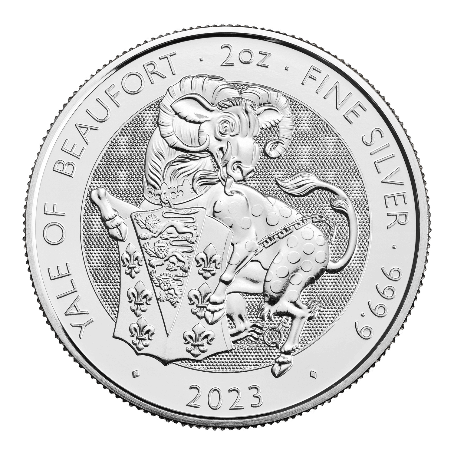 The Royal Tudor Beasts 2023 Yale of Beaufort 2oz Silver Bullion Coin