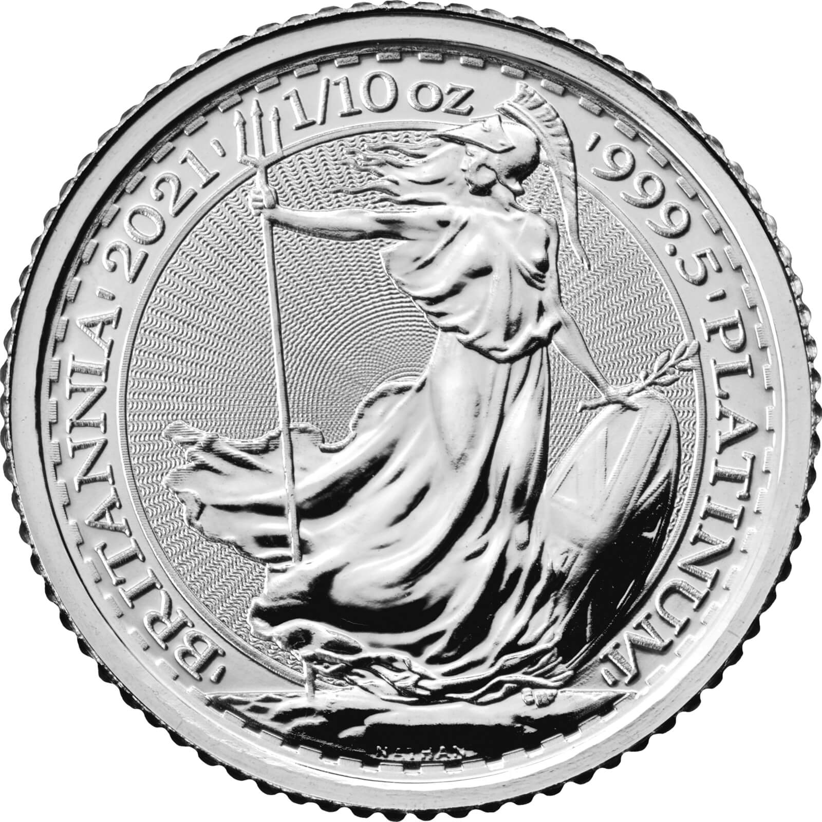 Britannia 2021 1/10 oz Platinum Bullion Twenty Five Coin Tube