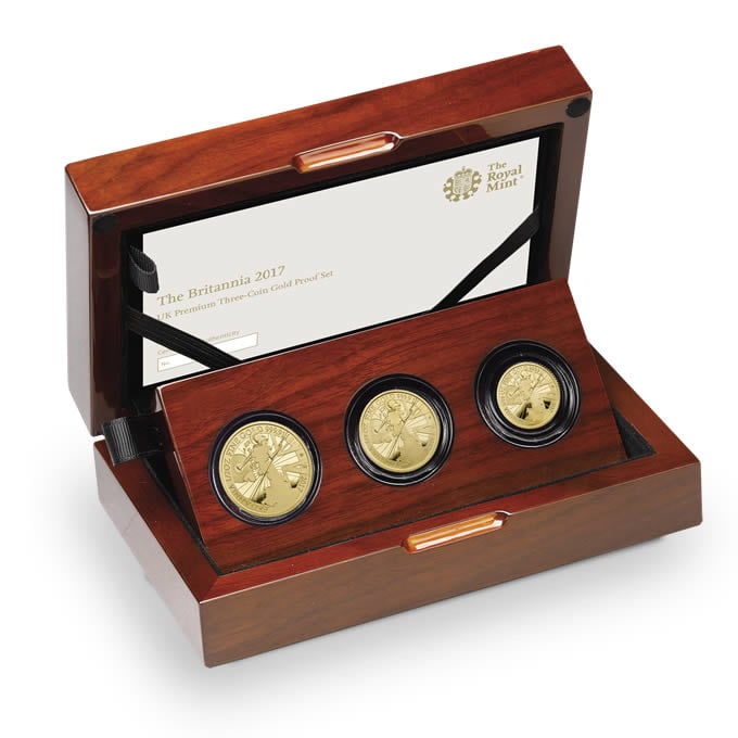 Britannia 2017 UK Premium 3-Coin Gold Proof Set