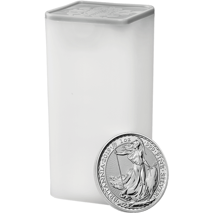 Britannia 2019 One Ounce Silver Bullion Twenty Five Coin Tube