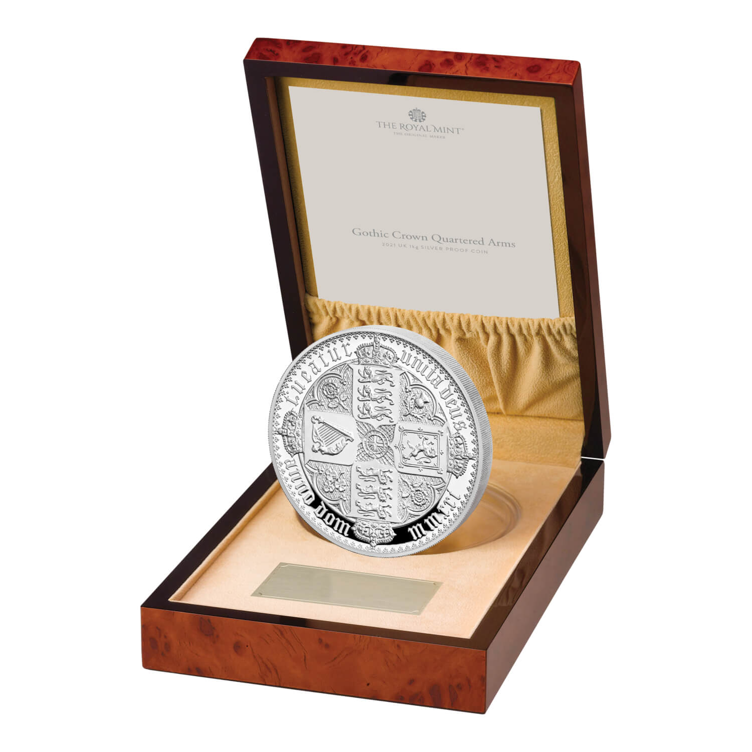 Gothic Crown Quartered Arms 2021 UK 1kg Silver Proof  2 Coin Series