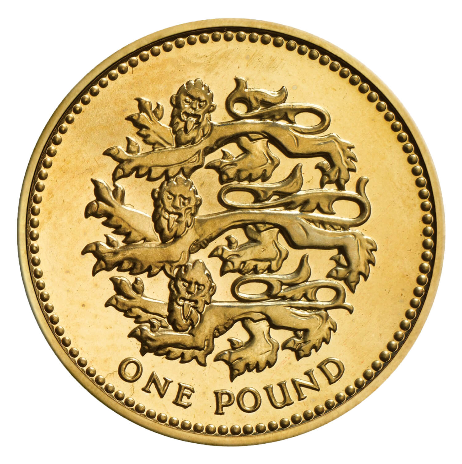1997年 英国 1ポンド貨「イングランドの三頭獅子」