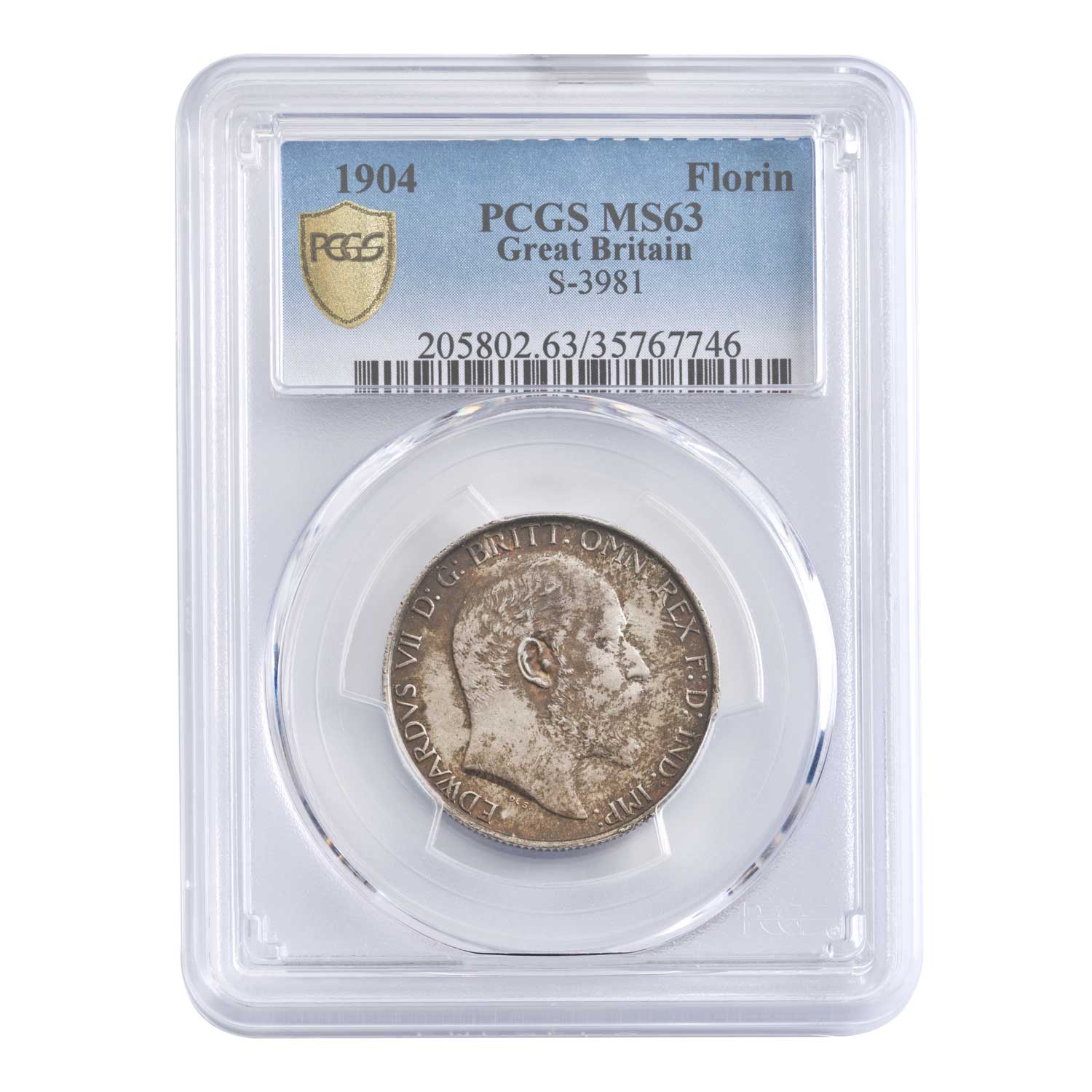 1904 Edward VII Florin Standing Britannia Figure 
