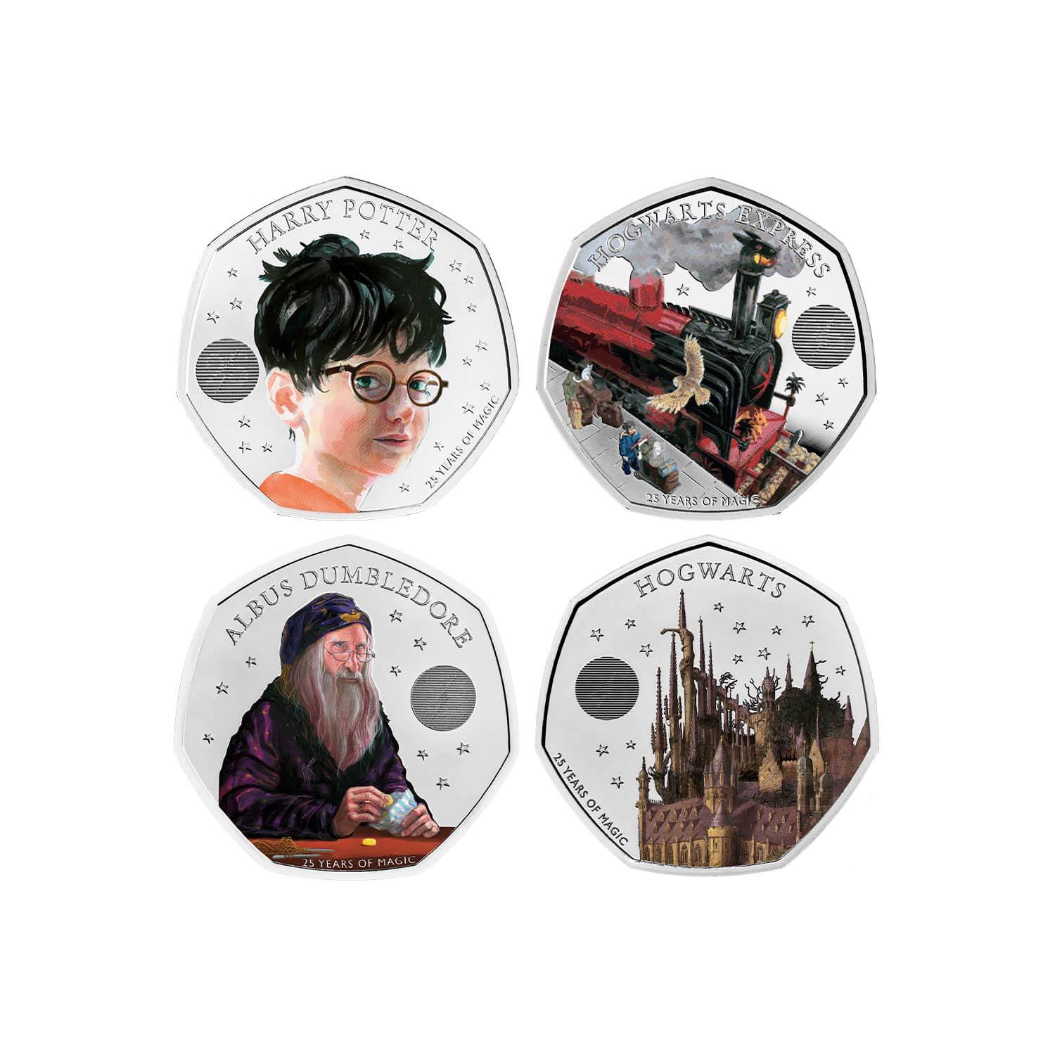 Harry Potter 2022 UK 50p Colour Brilliant Uncirculated Four-Coin Collection