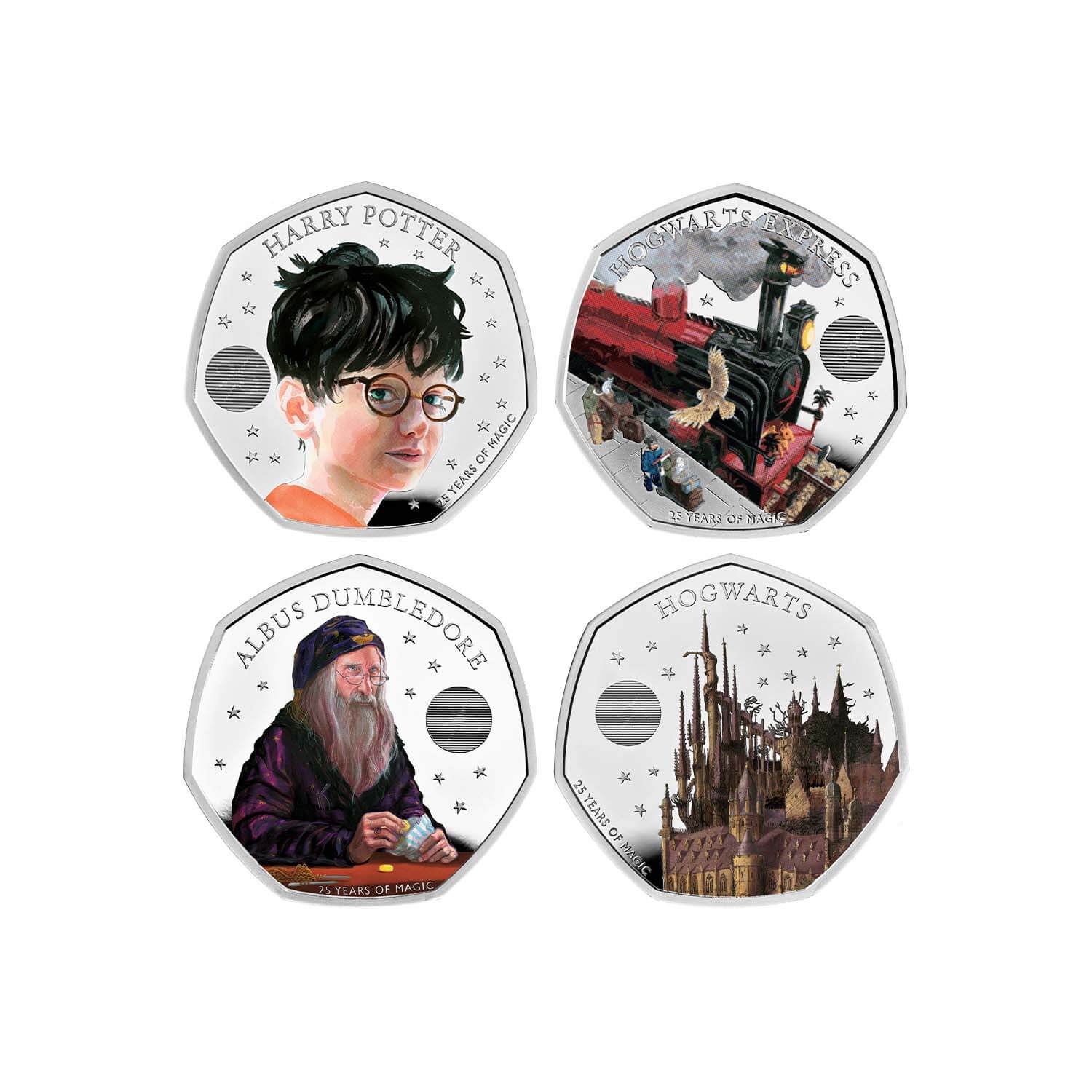 Harry Potter 2022 UK 50p Colour Silver Proof Four-Coin Collection