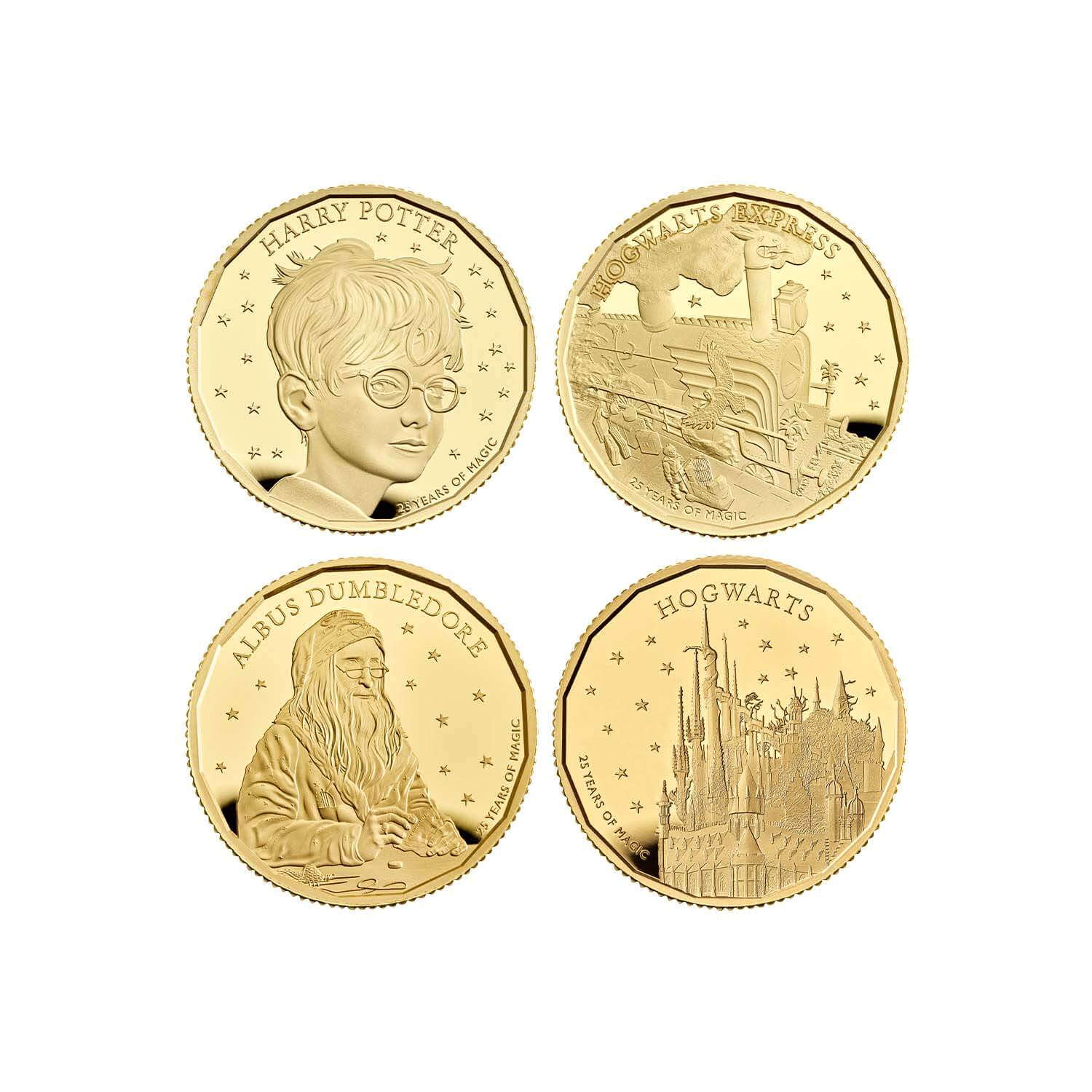 Harry Potter 2022 UK Quarter Ounce Gold Proof Four-Coin Collection