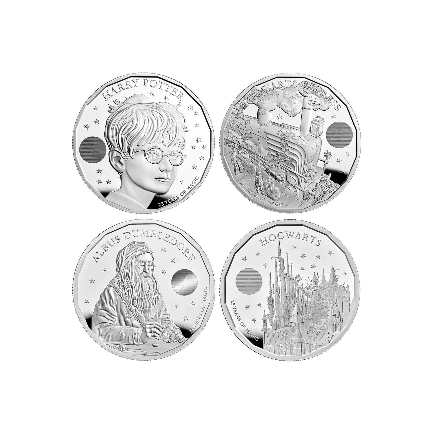 Harry Potter 2022 UK Five Ounce Silver Proof Four-Coin Collection