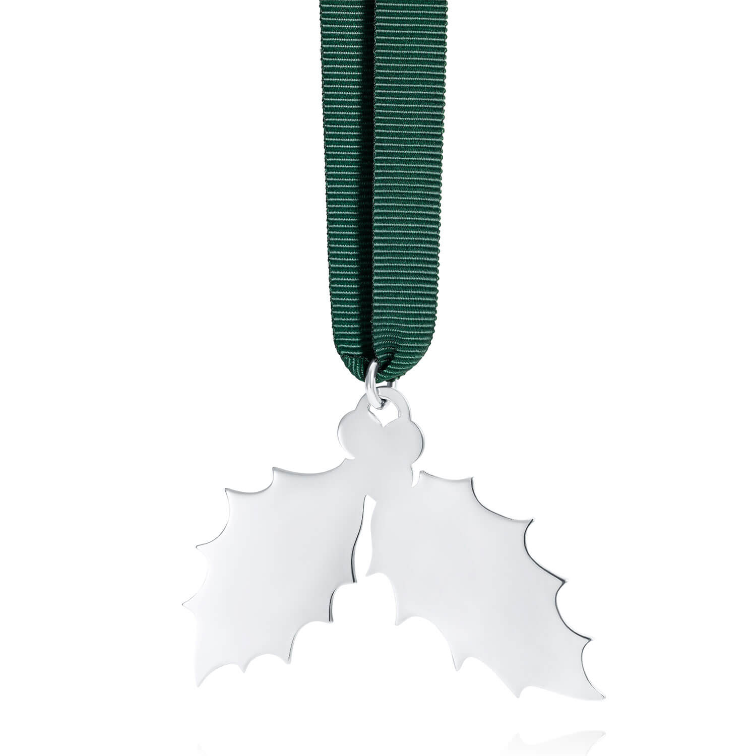 Holly Shaped Tree Decoration in Silver