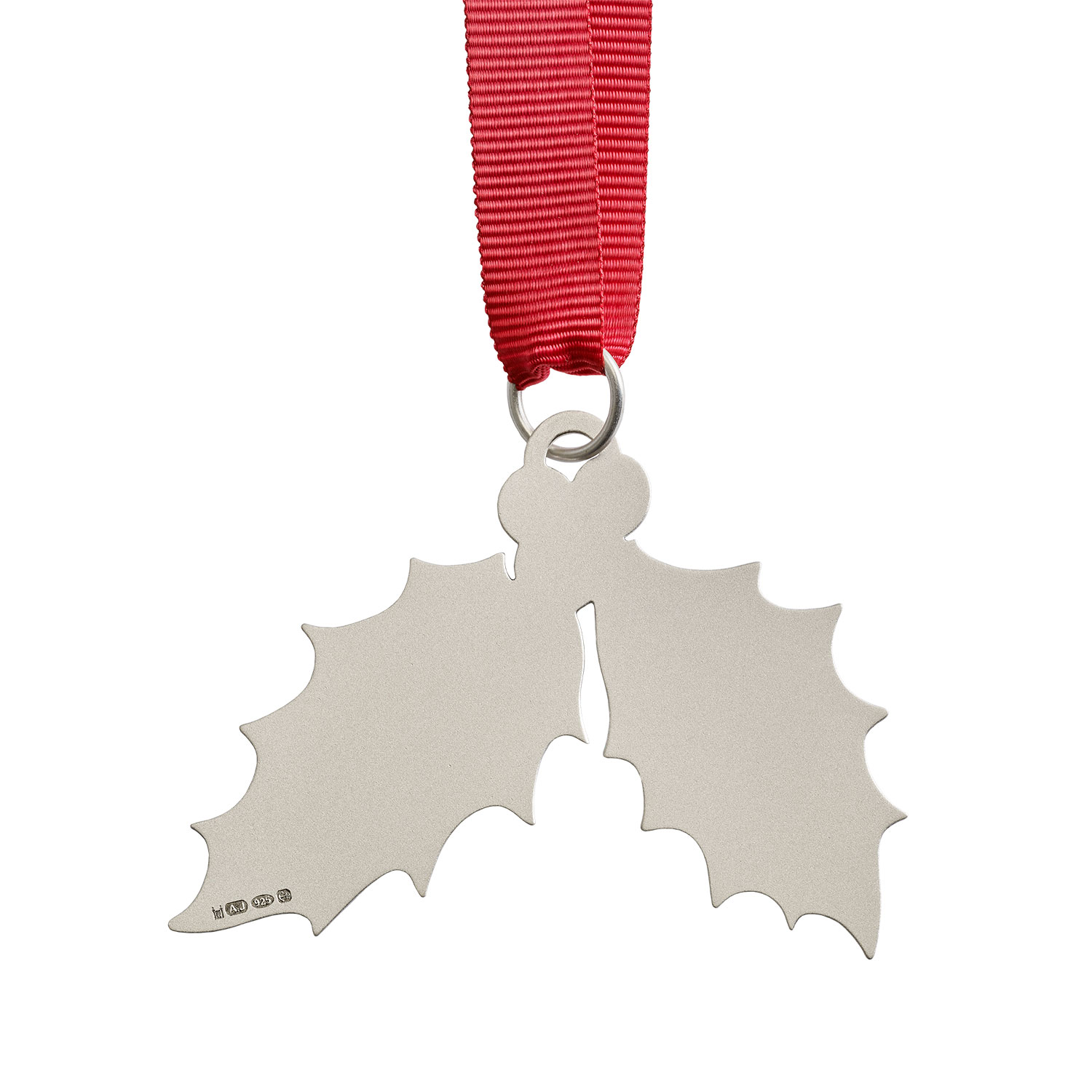 Holly Shaped Glass Bead Christmas Decoration, Silver
