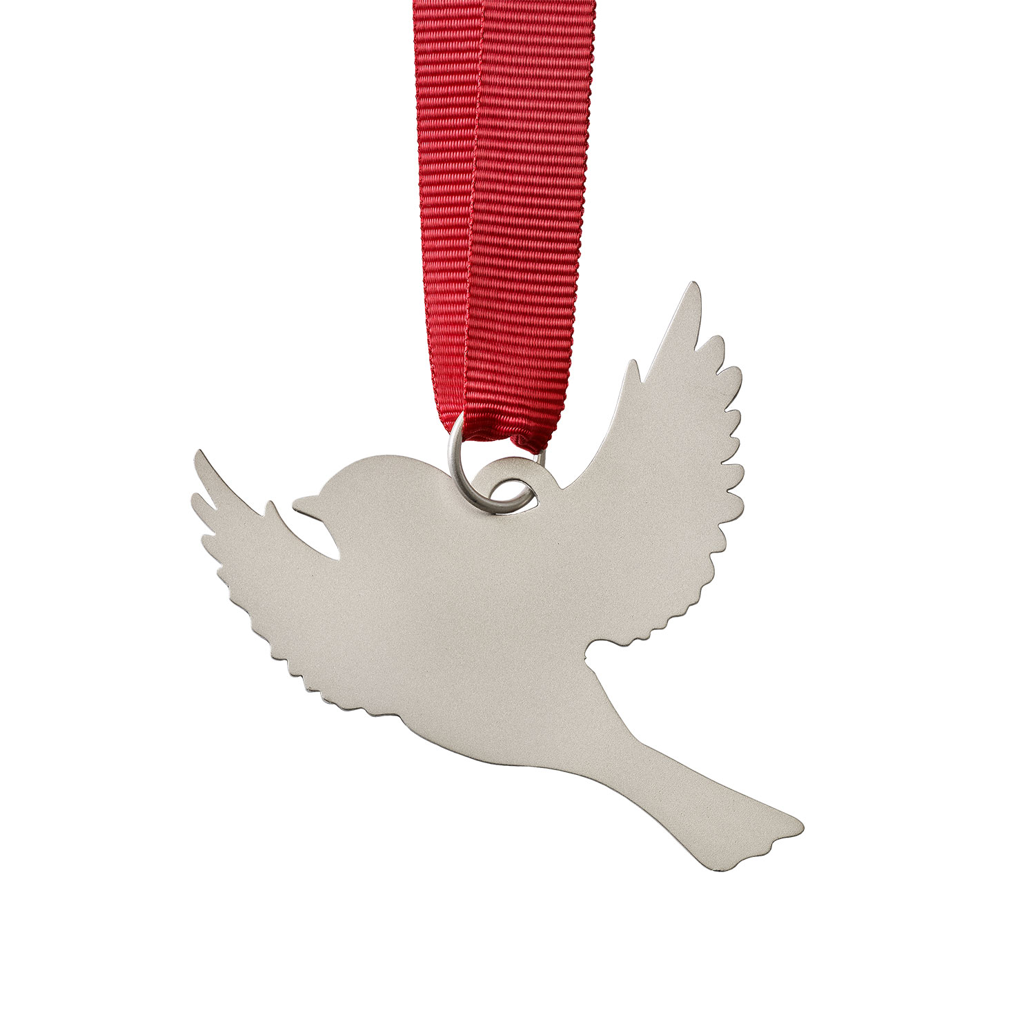 Robin Shaped Glass Bead Christmas Decoration, Silver