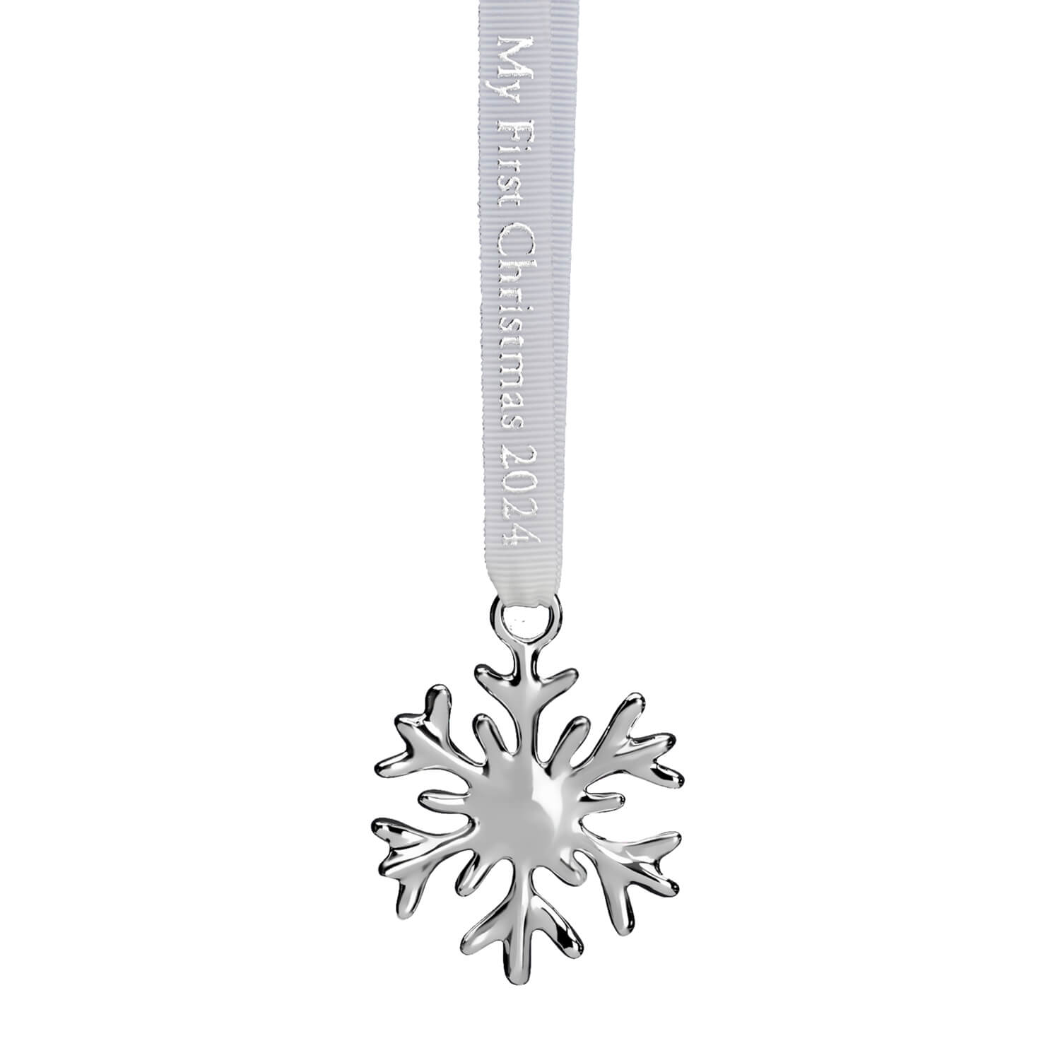 My First Christmas Snowflake Decoration in Silver