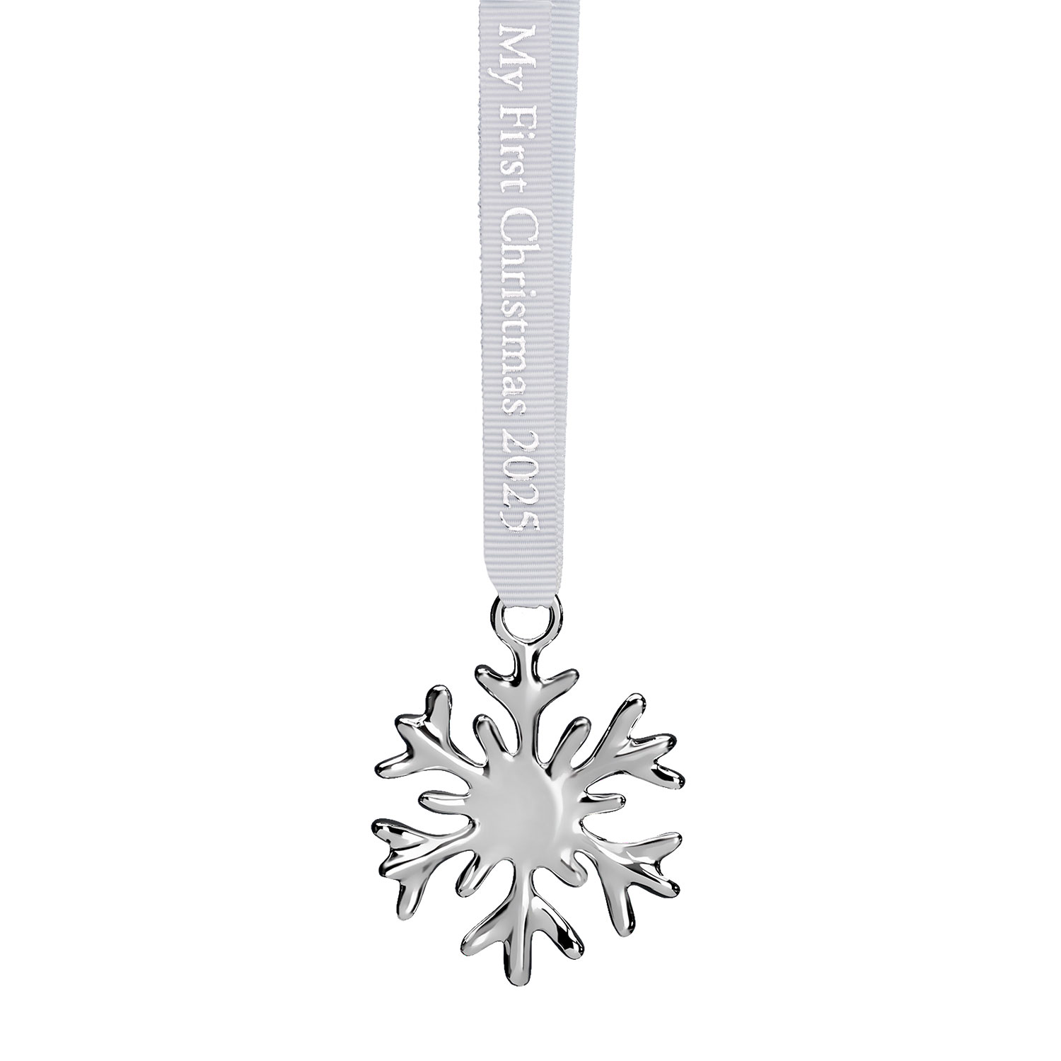 My First Christmas 2025 Snowflake Christmas Decoration in Silver