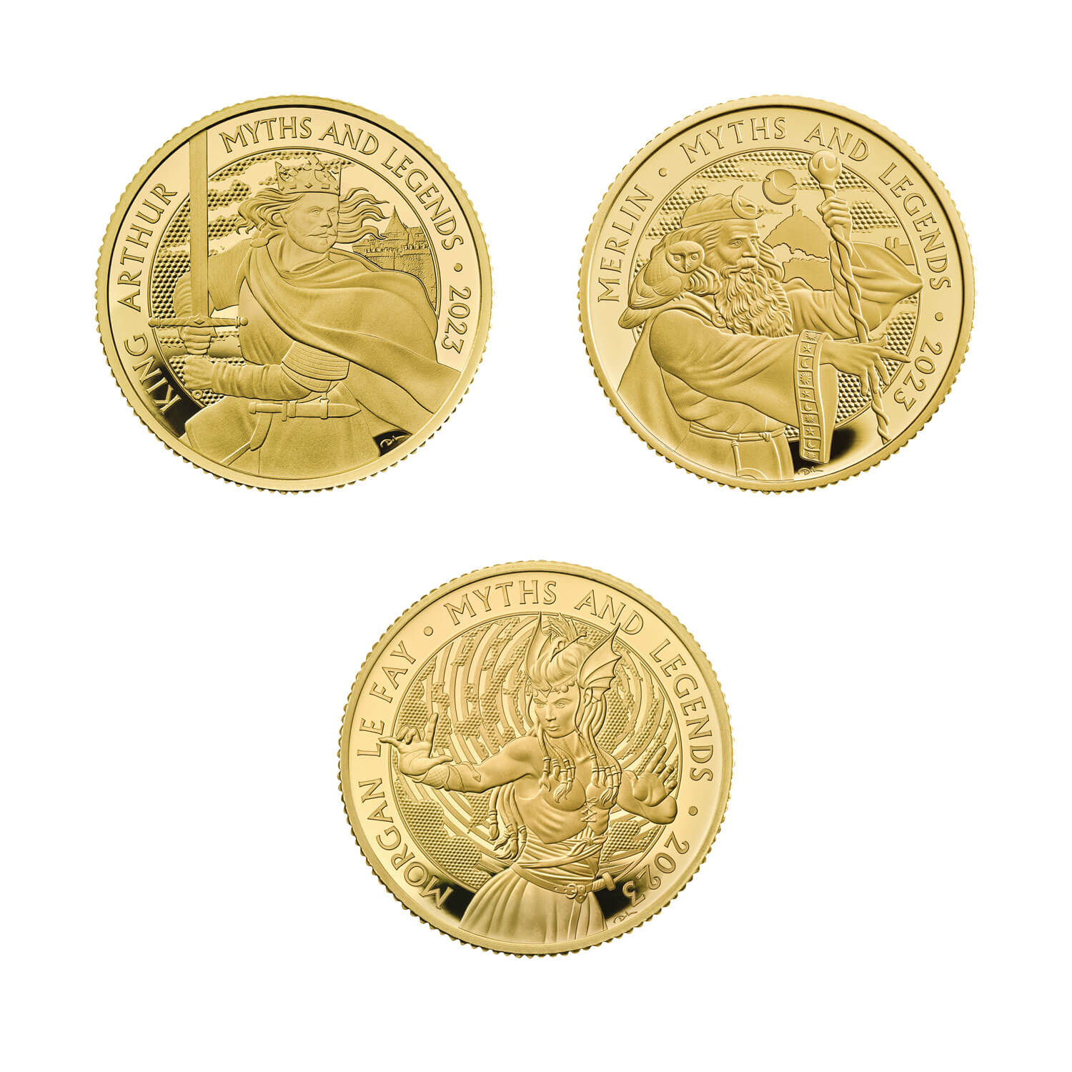 King Arthur 2023 UK 1/4oz Gold Proof Three-Coin Collection